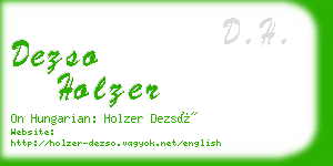 dezso holzer business card